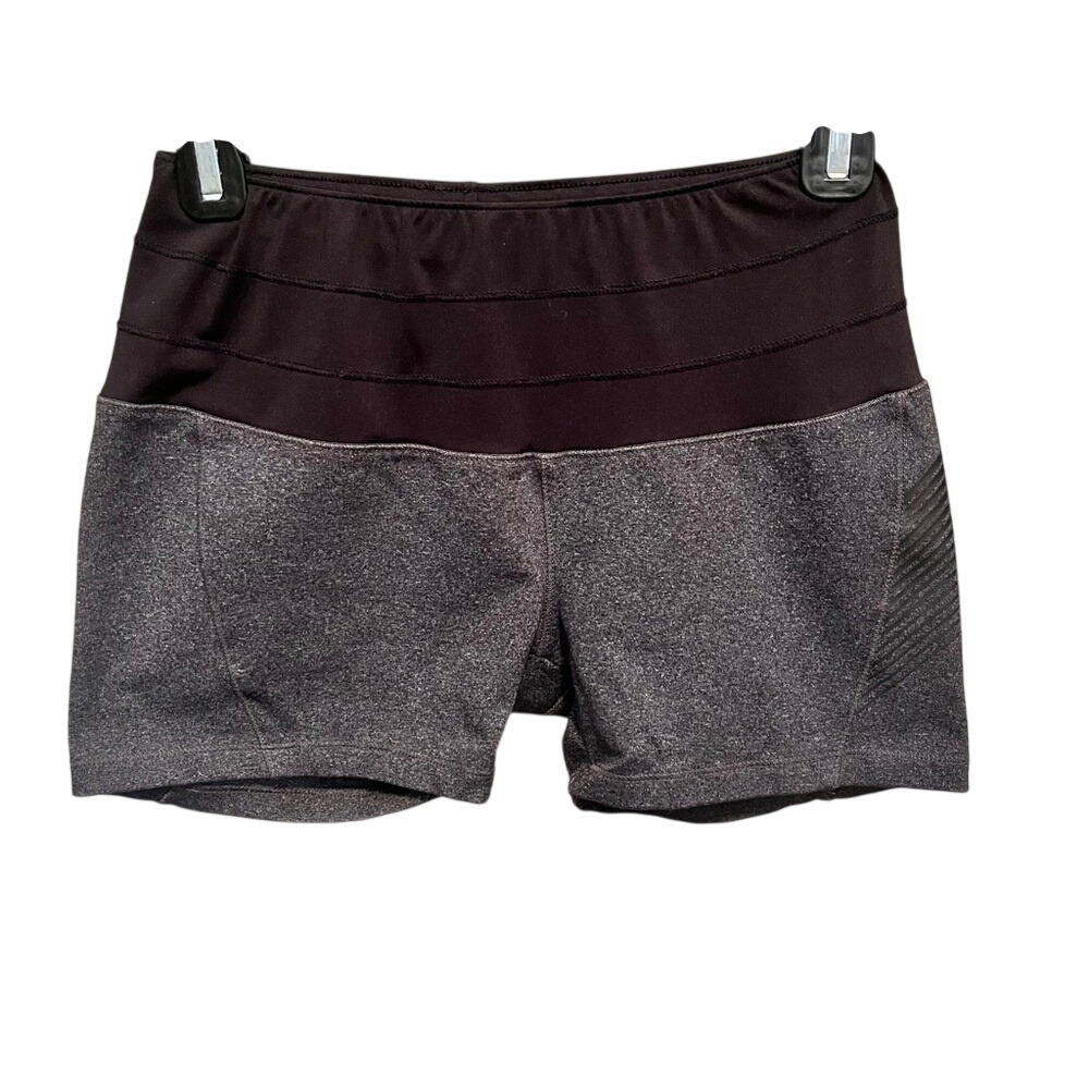 Oiselle Women Size 4 Charcoal Heather Black Athletic Running Compression Shorts